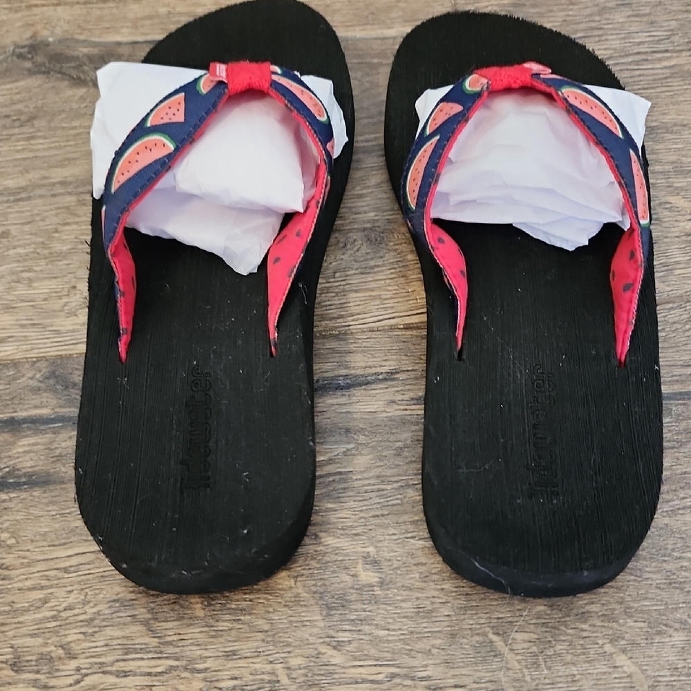 TIDEWATER Watermelon Print Sandals with Red Straps - Picture 2 of 9